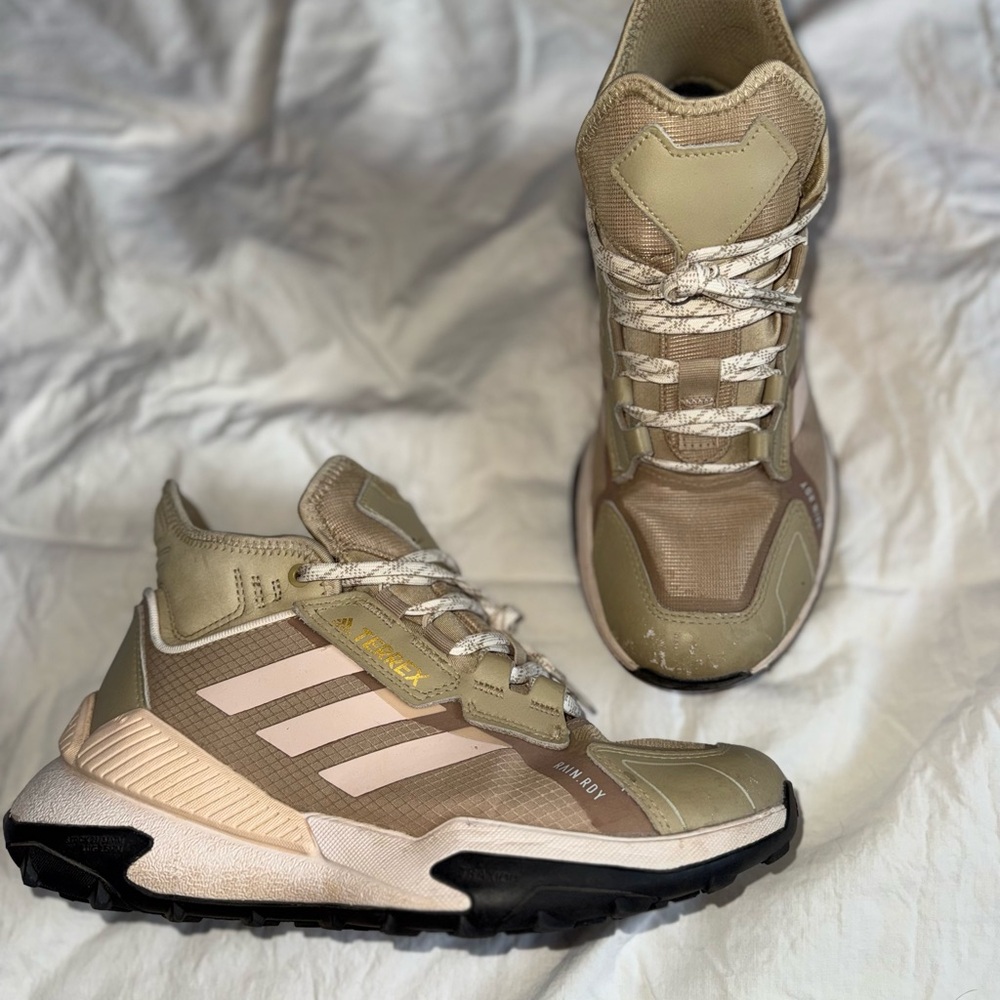 Adidas Terrex - All Weather Tan and Peach High-Top Hiking Shoes